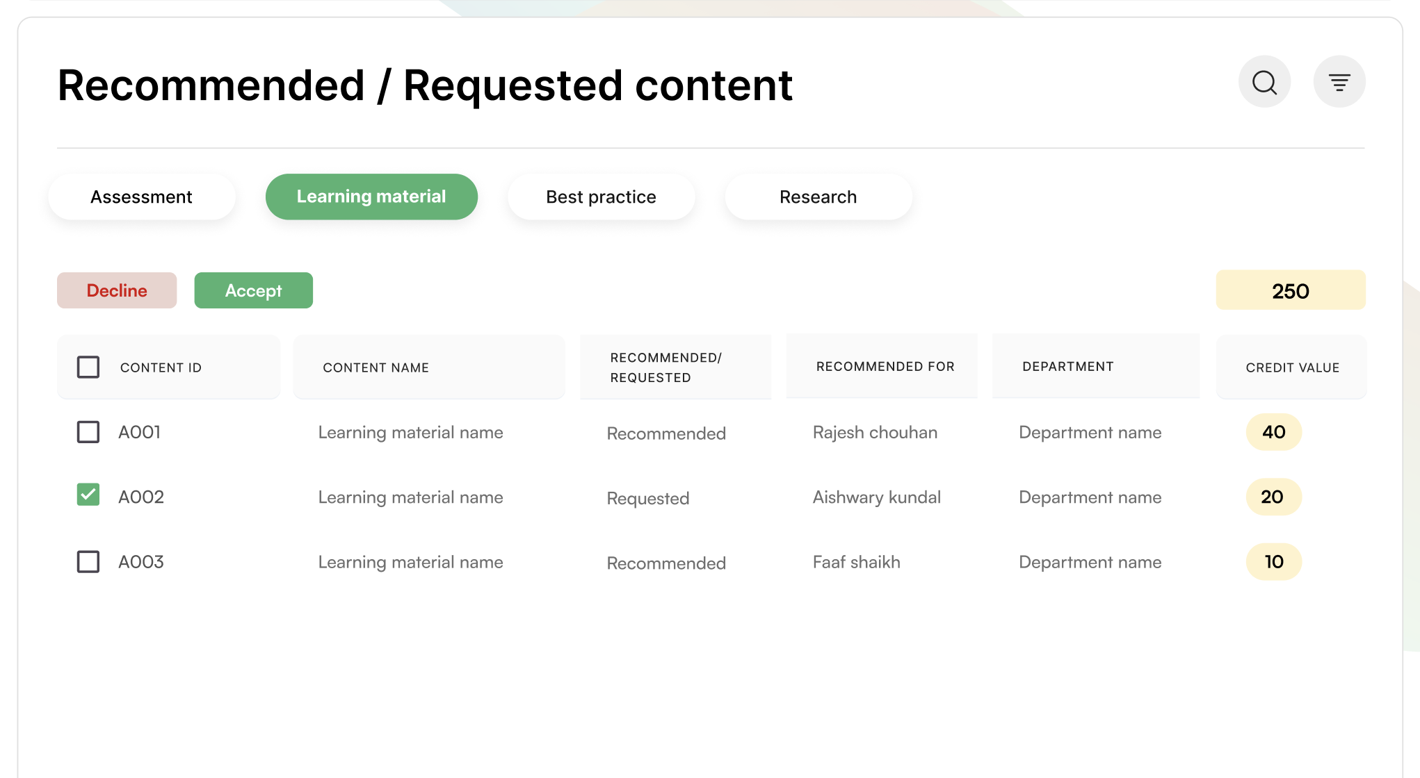 AI-Powered Content Recommendations & Employee Requests